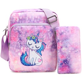JIANYA Crossbody Purse for Girls Cat Small Purses and Wallet for Kids Girl Crossbody Messenger Bag