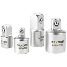 DAKCOS Socket Adapter Reducer Set, 4 Piece Socket Set, 1/2" to 3/8", 3/8" to 1/2",1/4" to 3/8", 3/8" to 1/4" Convertor Adapter Set, CR-V