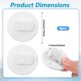 BOHUIZ 6 Pack Shower Curtain Clips, Self Adhesive Shower Windproof Splash Guard Splash Clips Curtain Weight Clip for Bathroom Inside Splashs Water Wall