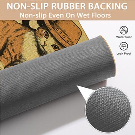 Meowdy Door Mat Outdoor Indoor,Cute Cat Absorbent Welcome Doormat for Front Door mat Outside Entrance Entryway,Low Profile 17'' x 29''