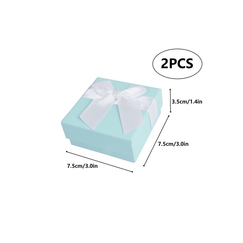 2 Pack Jewellery Gift Box 7.5x7.5x3.5cm Small Gift Boxes with