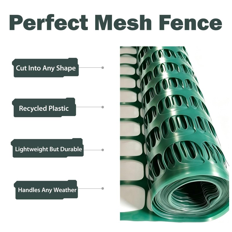 Jollybower 4 x 100 FT Plastic Mesh Safety Fence, Temporary