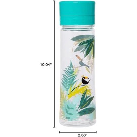 Sara Miller Turquoise Tropical Toucan Water Bottle | 600 ml | 100% BPA Free