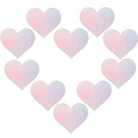 Ypser Womens 5 Pairs Heart Silver Laser Pasties Disposable Satin Nipple Covers Pasty Bra Petals Breast Covers