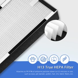 Breshair True HEPA Replacement Filter Compatible with Hunter HP100 & HT100 Medium Tower Air Purifier, fits H-HF100-VP H-PF100 30617 30601, 2 True HEPA + 4 Carbon Pre-Filters, Part# H-HF100