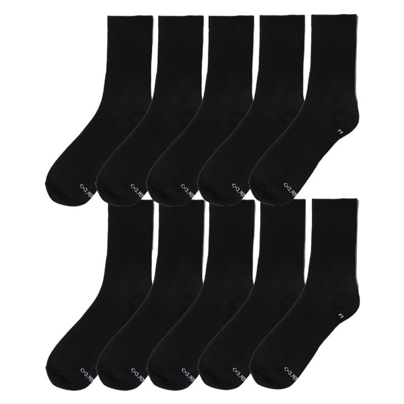 EDUARDO Mid-Calf Crew Socks Classic Casual Lightweight Comfort Socks for