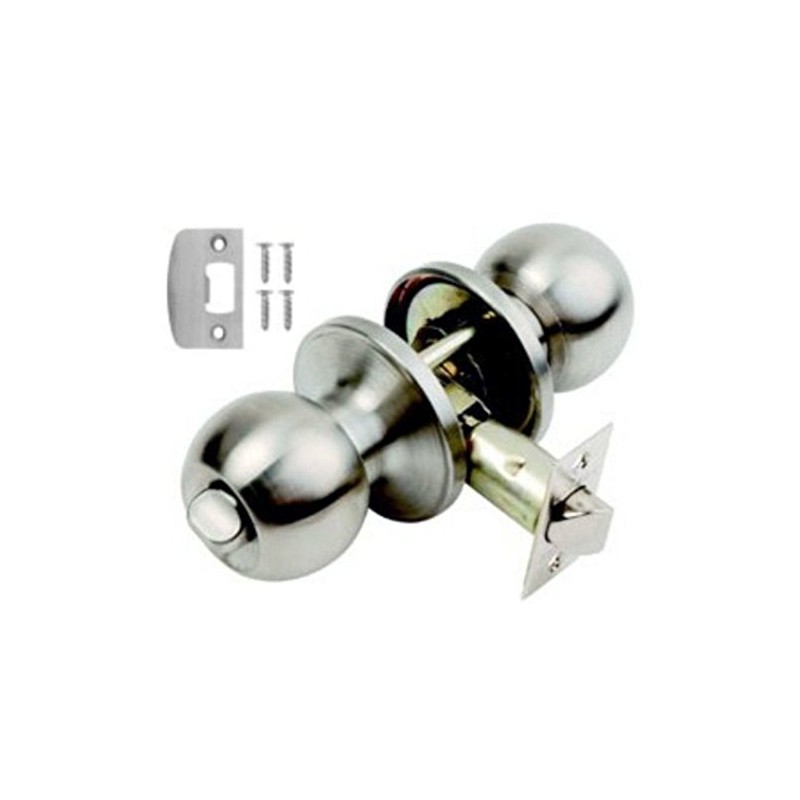 BALA Satin Steel Ball Knobs Entrance Locking Knobset Door
