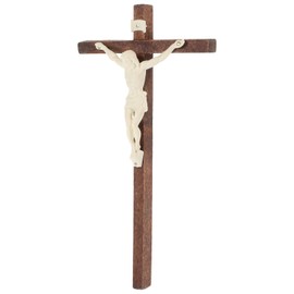 Alipis Religiöses Katholisches Kruzifix-Kreuz Aus Holz Zum Aufhängen An Der Wand Christliches Wandkreuz Aus Holz Mit Jesus Für Wohnzimmer Zuhause Kirchendekoration