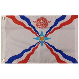 Trade Winds Assyria Assyrian Country 100D Woven Poly Nylon 12x18 12"x18" Premium Quality Heavy Duty Fade Resistant Flag Grommets