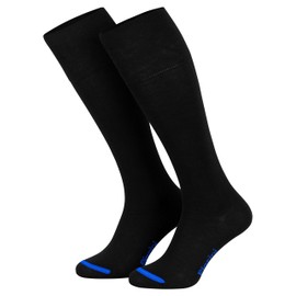 Piarini 4 Pairs of Men's Long Business Knee Socks - Cotton Stockings without Elastic Waistband Cotton - Men's Socks, Black coloured lace