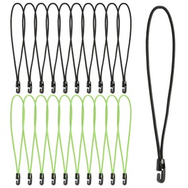 XIANGLE Bungee Loops with Mini Hooks, an Upgraded Replacement for Ball Bungee Cords & Mini Bungee Cords (Green, 20 Pcs, 10 inch)