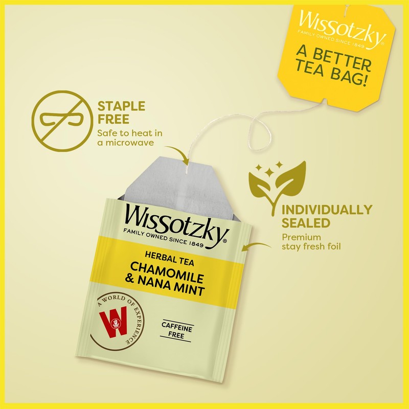 Wissotzky Chamomile Tea with Nana Mint, Herbal Tea, 20 Tea
