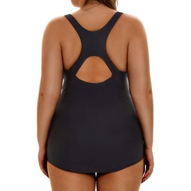 Aqua Eve Plus Size Swimsuits Athletic One Piece Bathing Suit for Women Tummy Control Slimming Swimwear, Black, 20 Plus