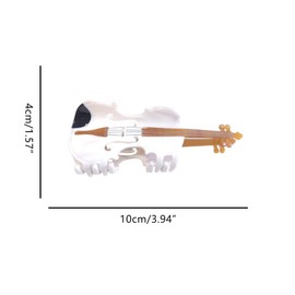 Funny Music Elements Hair Clips,Cute Violin Hair Clip,Big Acetate Claw Clips for Women,White