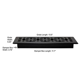 Decor Grates AGH412-BLK Gothic Floor Register, 4x12 Inches, Textured Black