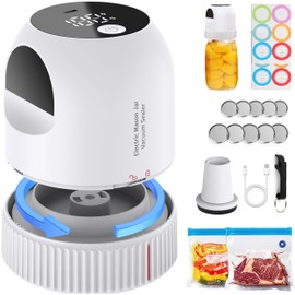 3 in 1 Electric Jar Sealer for Mason Jars Kit Vacuum Sealer for Jars Wide Mouth Regular Mouth Mason Jar & Sous Vide Bags Compact Vacuum Sealer Ball Jars Sealer Handheld Vacuum Sealer for Food White