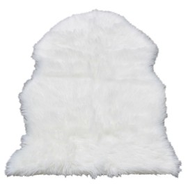Walk On Me Faux Fur Silky Super Soft 2 ft. x 3 ft. White Area Rug With Nonslip Backing