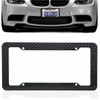 BLVD Black Car Carbon Fiber License Plate Frame Cover Front