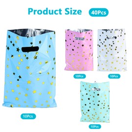 Fidqiog 40 Pcs Reusable Gift Bags, 6.69 X 9.84inch 4 Colors Loot Bags, Durable Plastic Gift Bag for Birthdays, Canadian Holiday Celebrations and Various Kinds of Party Favor Bags