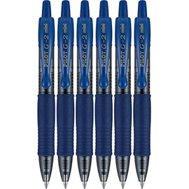 Value Pack of 6 Pilot G2 Mini Retractable Gel Ink Rolling Ball Pen, Fine Point, Blue Ink (31211)