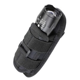 Velarionna Tacti-Cal Flashlight Holster Rotatable Flashlight Holder Belt Clip Flashlights Pouch Tacti-Cal Flashlights Carrying Case with 360 Degree Carabiner Reel Clip(Color:Black)