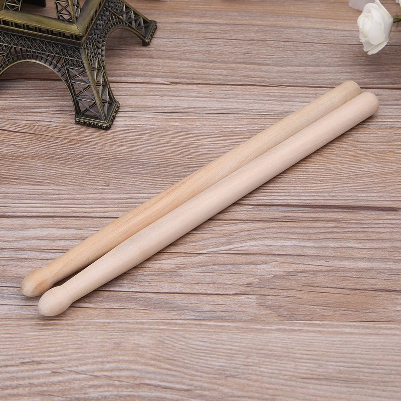Lily Brown Wood Drumsticks 2pcs Wooden Tip Kids Students Beginners