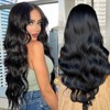 ISAMY Long Wavy Wigs for Women 26Inch Synthetic Middle Part