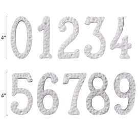 TripDock 4 Inch House Numbers for Outside - Rustproof Cast Iron Metal Address Home Number - Unique Hammered Style Mailbox - Elegant Silver Finished - Number 5