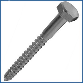 Coach Screw Hexagon Head Single Thread ZP M10 x 60mm Bag 10