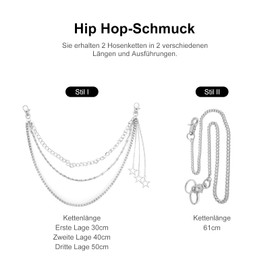 TONAUP Hosenkette Punk, Accessoires Hosen Kette Jeanskette Hose Kette Hip Hop Kette Portemonnaie Ketten für Männer Frauen