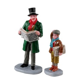 Lemax Village Collection - Merry Newsboy Set of 2 Village Accessory #32203