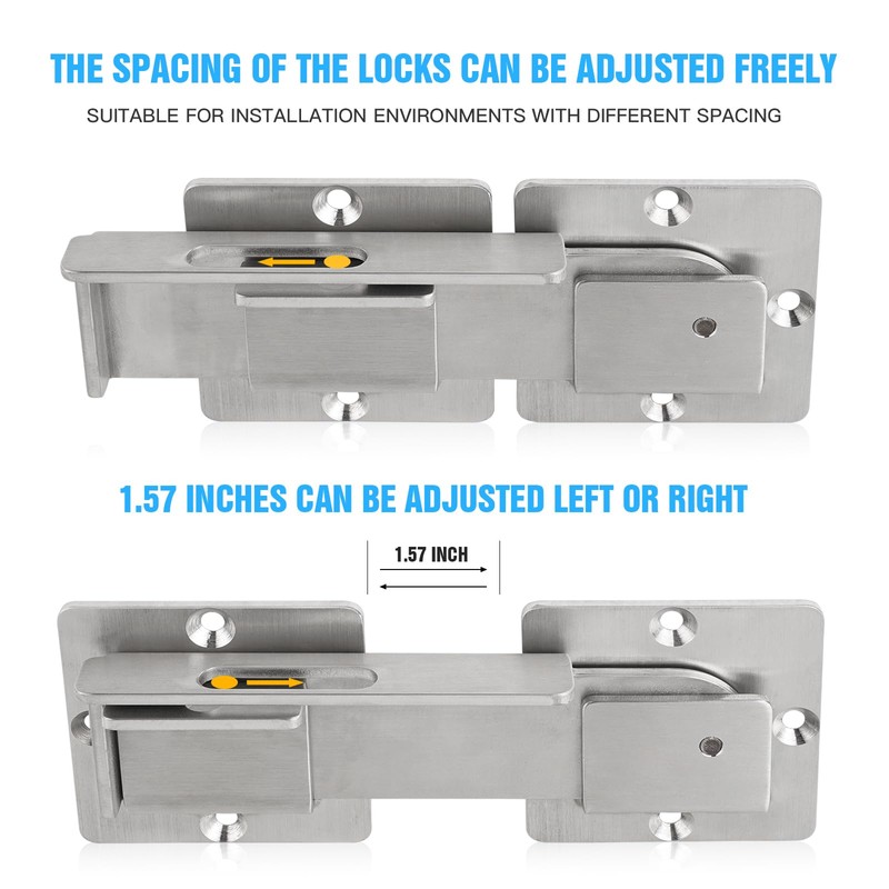 YuPinDiZu Double gate Latch with Padlock Holes, gate Latch for