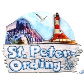 Souvenir Magnet St.Peter-Ording 8.5 x 7 x 1 cm Fridge Magnet City Decoration GCG 719562