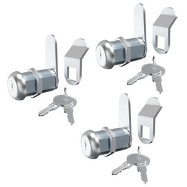 Hecfu 3 Pcs Tool Box Lock with Keys, 1-1/8" Cam Lock Keyed Alike, Truck Toolbox Locks Mailbox Lock Replacement, Secure File Drawer RV Door, Zinc Alloy