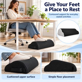 Memory Foam Footrest for Under Desk Comfort – Ergonomic Leg Support Cushion with Two Design Options for Office and Home