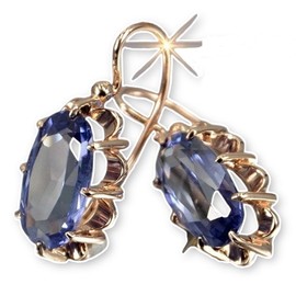 Multicolored Austrian Crystal Leverback Earrings for Women 14K Gold Plated Dangle Hoop Earrings Hypoallergenic Jewelry Vintage gemstone with zirconia Eight claw clasp earrings Ear hooks（ Ink blue）