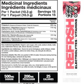 REFRSH Electrolytes + Vitamins Sachets | Hydration Blend Packed with Electrolytes & Vitamins | Boosts Hydration & Energy, Electrolyte Balance, Increase Endurance | 15 Sachets (Watermelon)