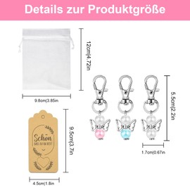 ZITUZY Pack of 60 Guardian Angel Pendants, Guest Gifts, Christening Wedding, 3 Colours, Guardian Angel Pendants, with Organza Bag and Kraft Paper Pendant, for Wedding, Christening, Christmas, Birthday