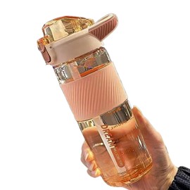 Double Wall Water Bottles, 700ml/32oz Plastic Water Bottle with Wide Mouth Lid, Bpa-Free Clear Insulated Bottle for Outdoor Travel Sports Double Wall Clear