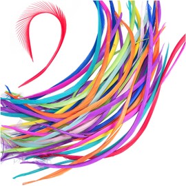 LUORNG 50PCS Single Sided Silk Swan Feathers DIY Dyed Colorful Craft Decorative Feathers Length 4.72-7.09 inches for Photography Props Earrings Accessories Cat Wand Hat Clothing