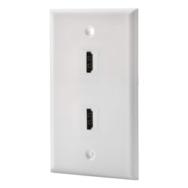 HDMI Wall Plate - 4K HDMI Keystone Female to Female Wall Plate in White (2 Port)