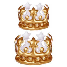 NYGGTYK 2 Pieces Inflatable Crown Birthday Crown Tiara Princess Crown Royal Crown Suitable for Party and Role Play