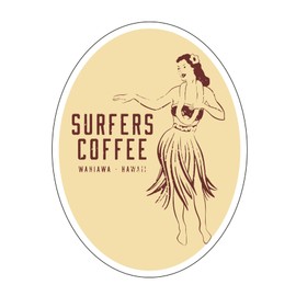 Surfers Coffee Sticker Hula Girl