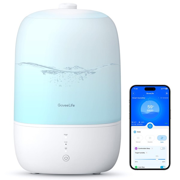 GoveeLife Smart Humidifiers for Bedroom, 3L Top Fill Cool Mist