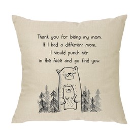 XUNLIZXY Funny Mom Gifts from Daughter Son-for Birthday Christmas Mother's Day Mommy Throw Pillow Cover Cushion Cover Thanks for Being My mom