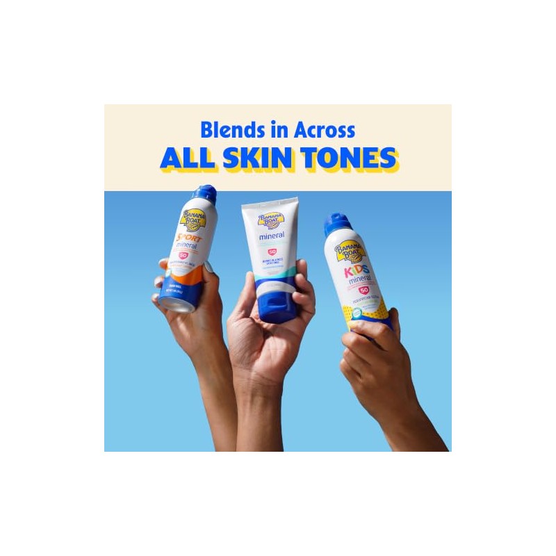 Banana Boat - Loción de protección solar mineral sensible SPF