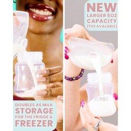 Zomee Collection Bottle Leak Proof - 6 oz - for Updated Zomee Fit Wearable Breast Pump for Breastfeeding Nursing Mothers (Pump Not Included)