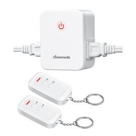 DEWENWILS 2 Side Outlets Remote Control Outlet with 2 Remotes for Christmas Decor, No Interference Wireless Remote Outlet Light Switch with 2 Outlets, 15A/1875W, 100ft RF Range, Programmable