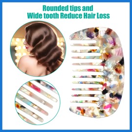 RENEWREVITAL Hair Comb Wide Tooth, Anti-Static Pocket Size Comb for Thick, Curly Hair, Hair Care, Detangling Comb, for Wet and Dry, Multicolor Routine