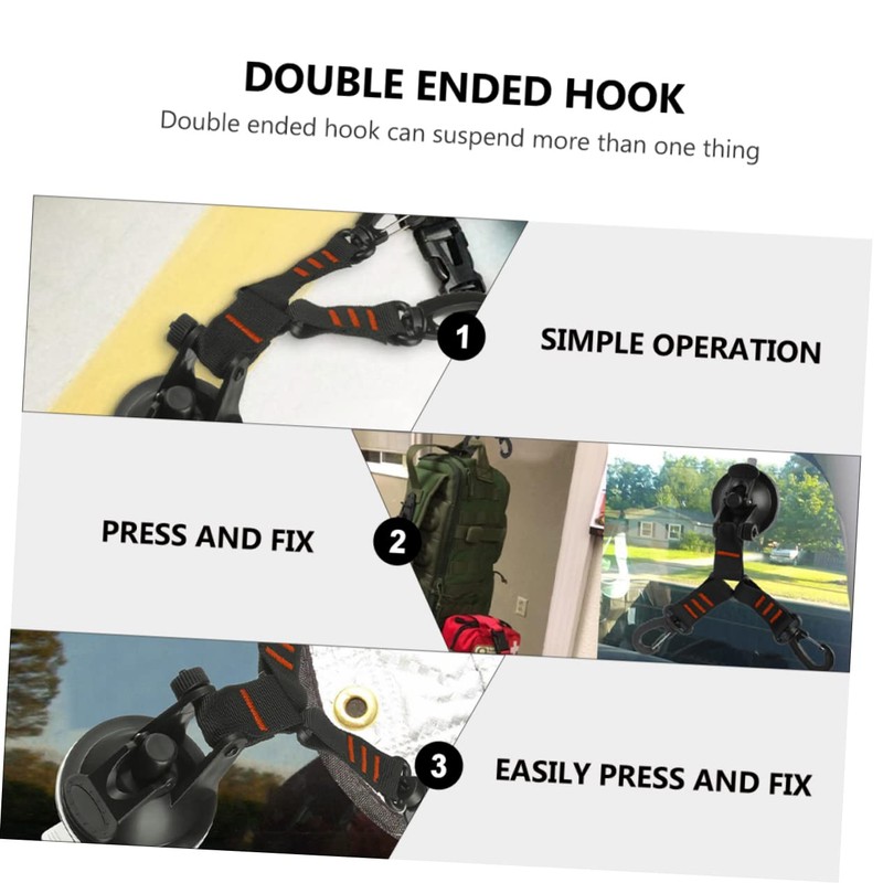 Mipcase 2Pcs Double Headed Suction Cup Hanger Durable Vacuum Hooks